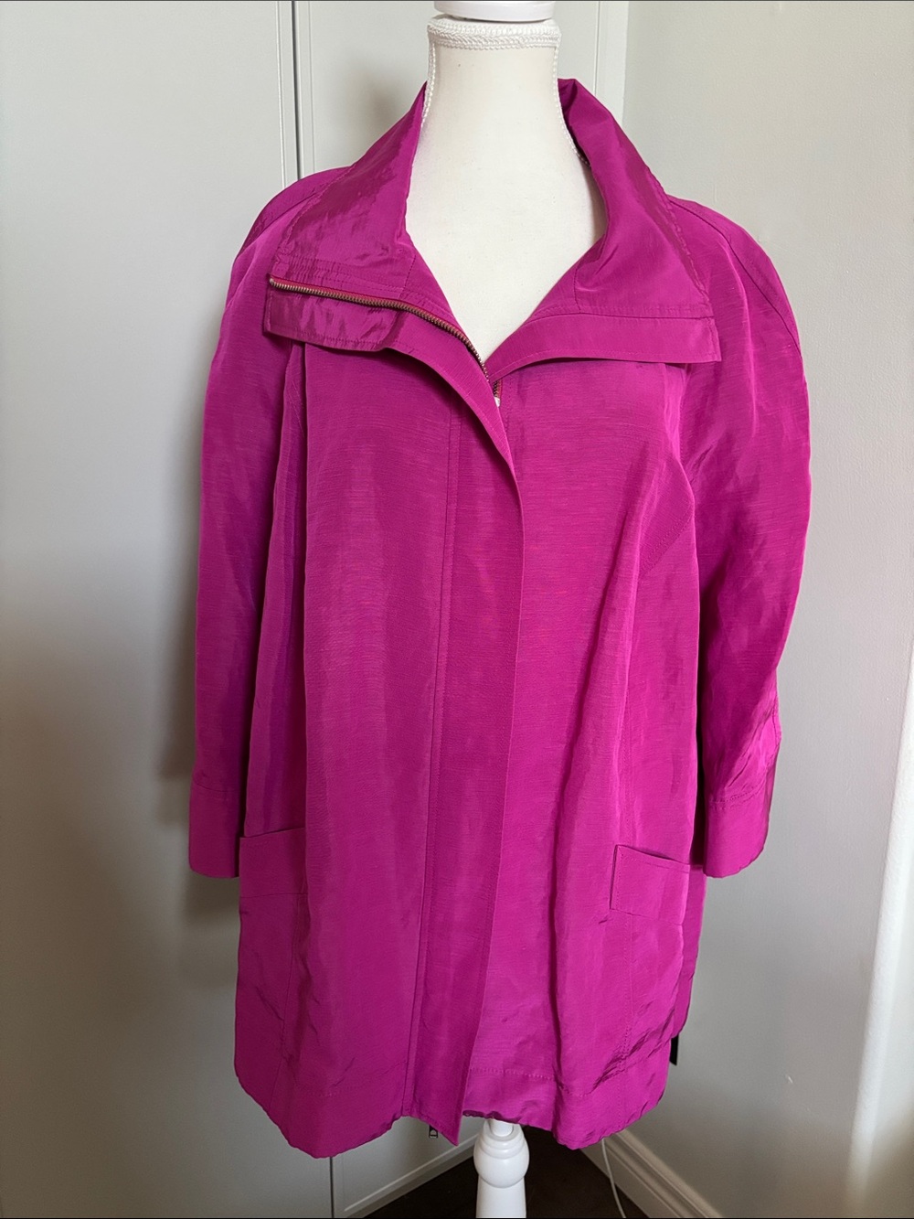 Lafayette 148 Linen blend Women's Magenta Lightweight Coat